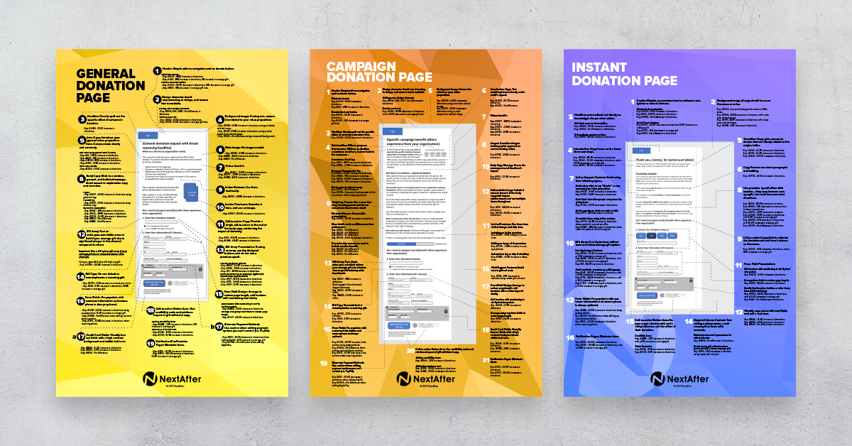 3 Types of Donation Pages - template image