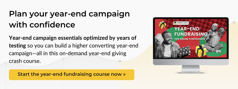 a call to action to start a year-end fundraising online course